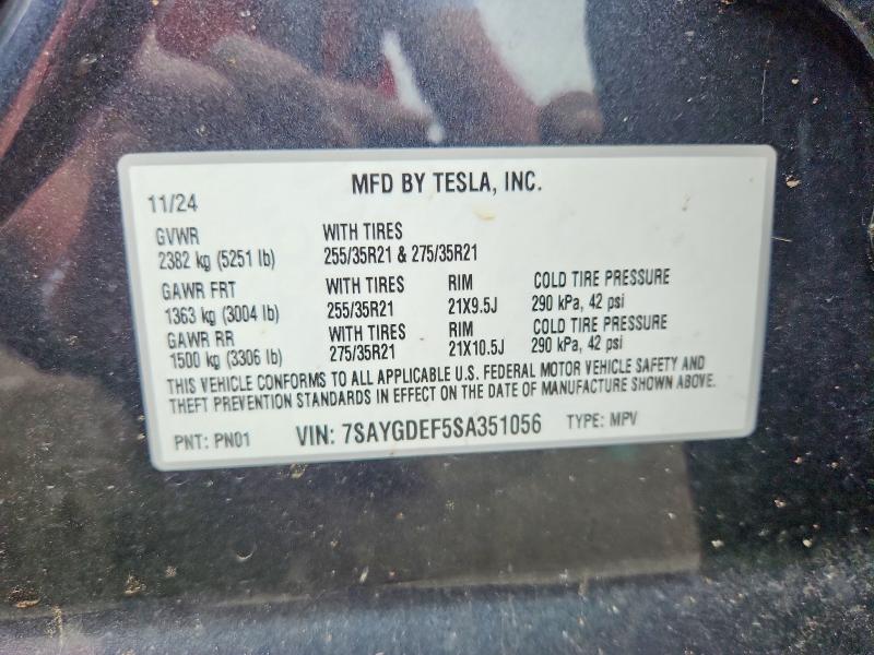 Aukcja sprzedaży 2025 Tesla Model Y, vin: 7SAYGDEF5SA351056, numer aukcji: 49941096