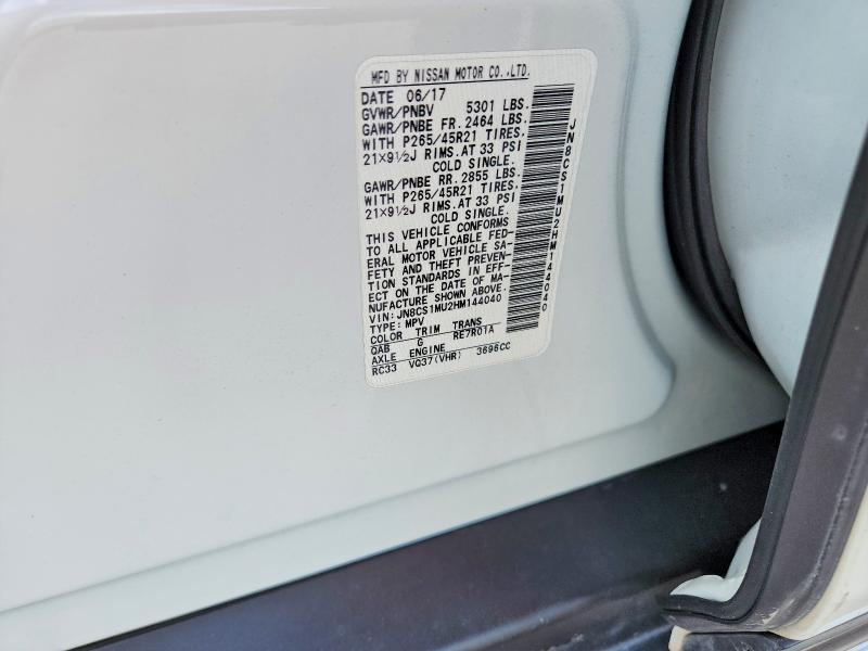 Aukcja sprzedaży 2017 Infiniti Qx70, vin: JN8CS1MU2HM144040, numer aukcji: 51862896