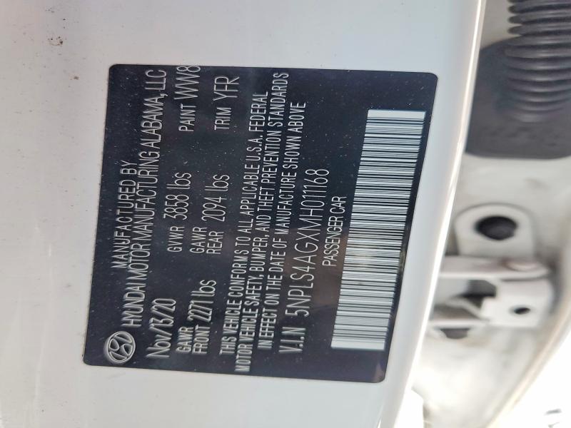 Aukcja sprzedaży 2021 Hyundai Elantra, vin: 5NPLS4AGXMH011168, numer aukcji: 51849276