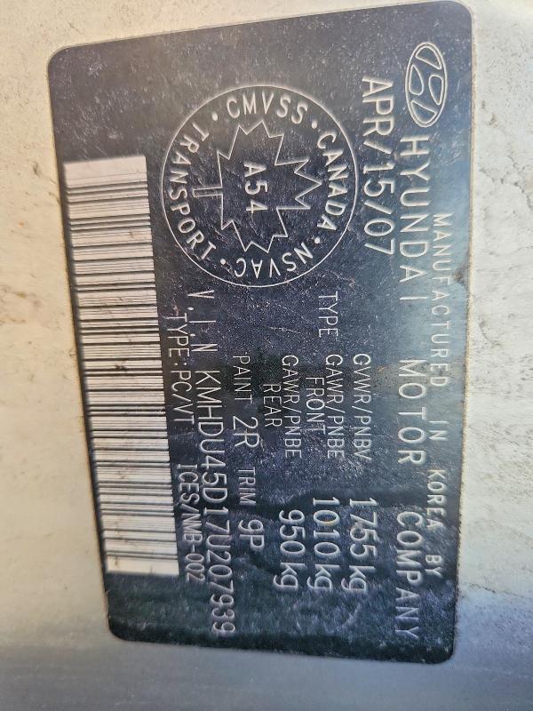 Продажа на аукционе авто 2007 Hyundai Elantra, vin: KMHDU45D17U207939, номер лота: 51120576