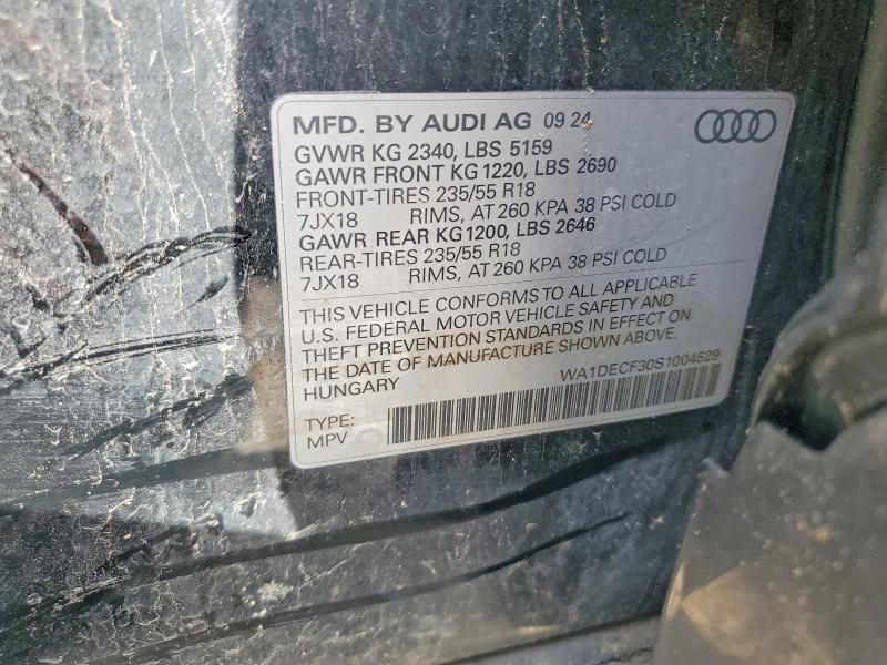 Aukcja sprzedaży 2025 Audi Q3, vin: WA1DECF30S1004529, numer aukcji: 51316136