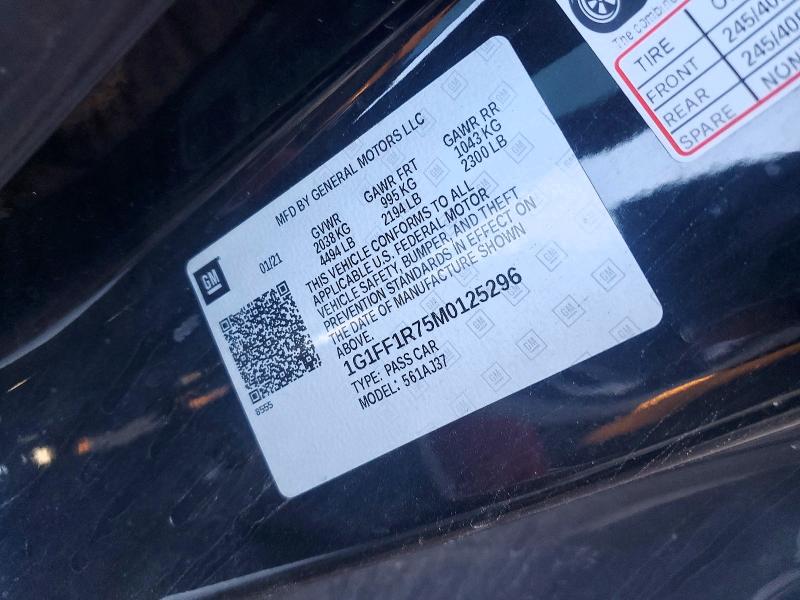 Продаж на аукціоні авто 2021 Chevrolet Camaro, vin: 1G1FF1R75M0125296, номер лоту: 50302296