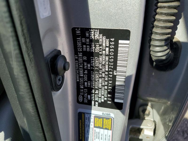 Продажа на аукционе авто 2014 Kia Sorento, vin: 5XYKT4A72EG509964, номер лота: 48335956