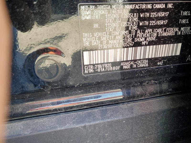 51149036 :رقم المزاد ، 2T3G1RFV3LC105247 vin ، 2020 Toyota Rav4 مزاد بيع