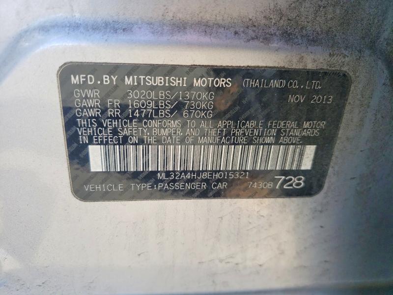 Продаж на аукціоні авто 2014 Mitsubishi Mirage, vin: ML32A4HJ8EH015321, номер лоту: 51087456