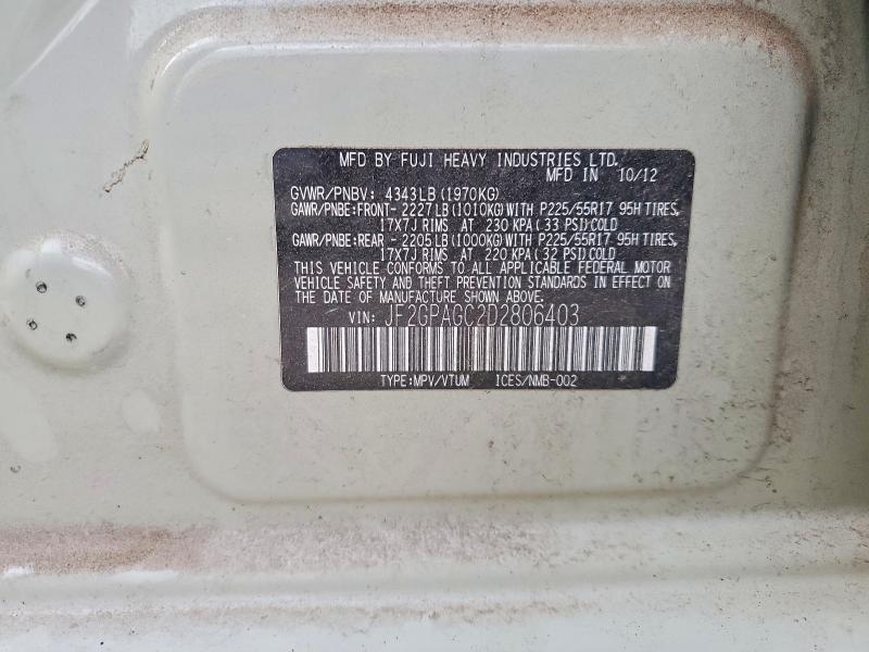 Продажа на аукционе авто 2013 Subaru Xv Crosstrek, vin: JF2GPAGC2D2806403, номер лота: 49808686
