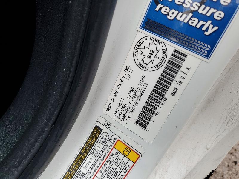 2013 Honda Accord მანქანა იყიდება აუქციონზე, vin: 1HGCT1B78DA800230, აუქციონის ნომერი: 49726566