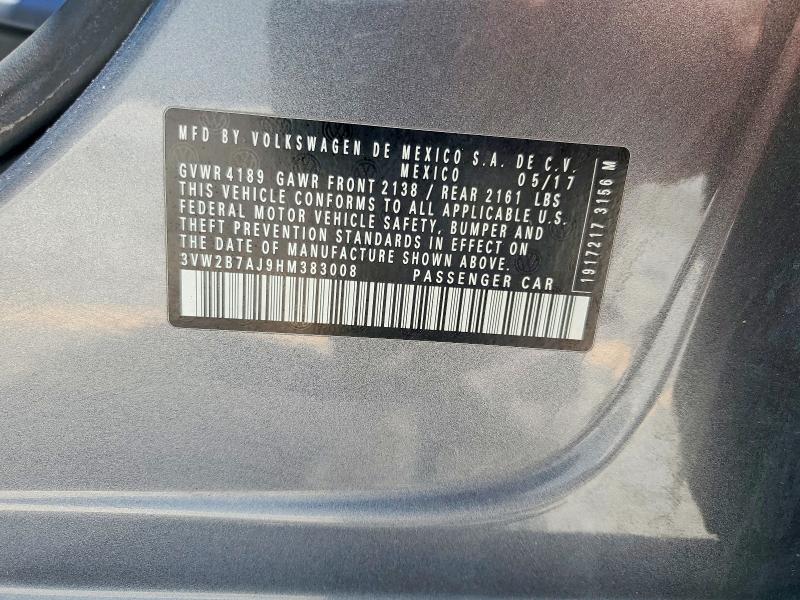 Aukcja sprzedaży 2017 Volkswagen Jetta, vin: 3VW2B7AJ9HM383008, numer aukcji: 51851746