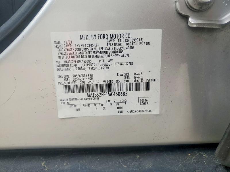 Продажа на аукционе авто 2021 Ford Ecosport, vin: MAJ3S2FE4MC450685, номер лота: 49626466