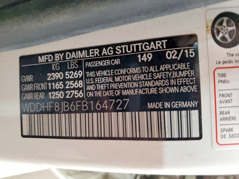 Продажа на аукционе авто 2015 Mercedes-benz E, vin: WDDHF8JB6FB164727, номер лота: 49927756