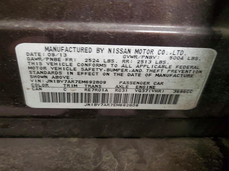 48799736 :رقم المزاد ، JN1BV7AR7EM692809 vin ، 2014 Infiniti Q50 مزاد بيع