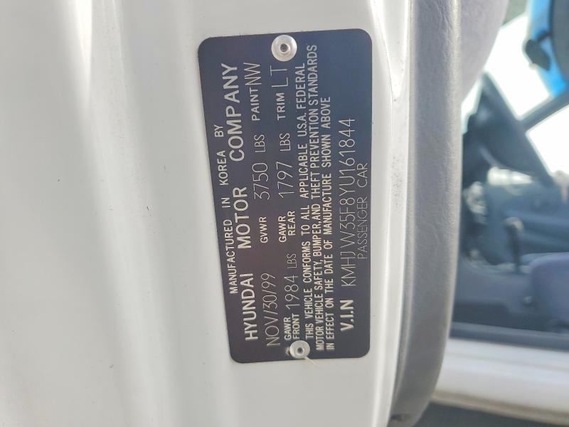 Aukcja sprzedaży 2000 Hyundai Elantra, vin: KMHJW35F8YU161844, numer aukcji: 50570716