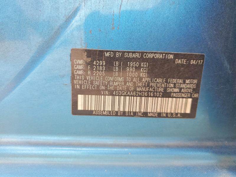 Продаж на аукціоні авто 2017 Subaru Impreza, vin: 4S3GKAA62H3616102, номер лоту: 49590576