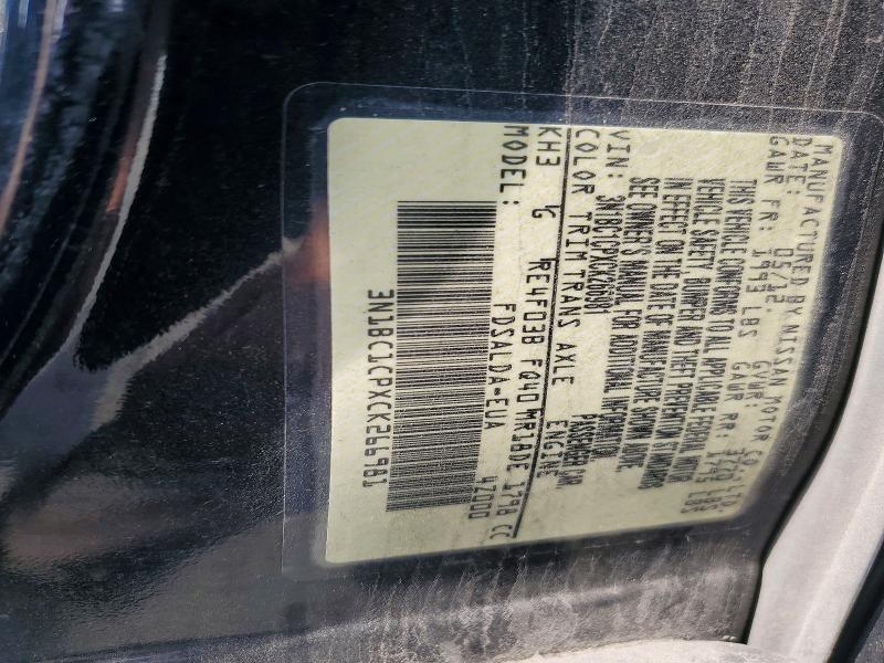 Aukcja sprzedaży 2012 Nissan Versa, vin: 3N1BC1CPXCK266981, numer aukcji: 50642786