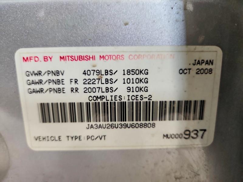 Aukcja sprzedaży 2009 Mitsubishi Lancer Es 4dr, vin: JA3AU26U39U608808, numer aukcji: 48147616
