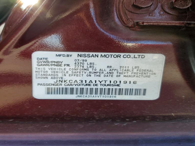 48709016 :رقم المزاد ، JNKCA31A1YT101916 vin ، 2000 Infiniti I30 مزاد بيع