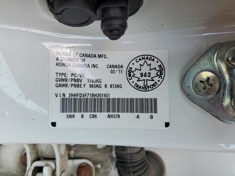 Aukcja sprzedaży 2011 Acura Csx, vin: 2HHFD5F71BH201451, numer aukcji: 45766216