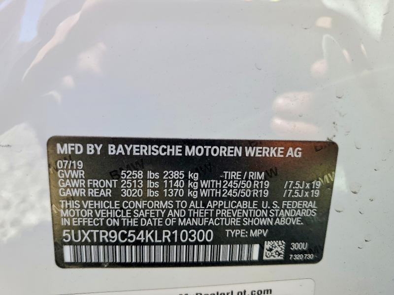 Продаж на аукціоні авто 2019 Bmw X3, vin: 5UXTR9C54KLR10300, номер лоту: 51133326