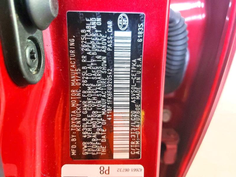 Продаж на аукціоні авто 2015 Toyota Camry, vin: 4T1BF1FK6FU920542, номер лоту: 50779736