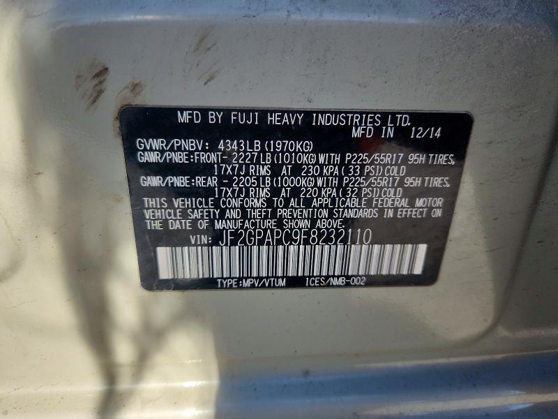 Продажа на аукционе авто 2015 Subaru Xv Crosstrek, vin: JF2GPAPC9F8232110, номер лота: 51322416