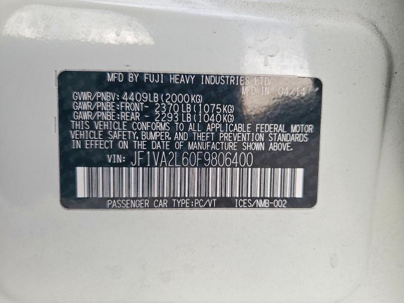 Продажа на аукционе авто 2015 Subaru Wrx, vin: JF1VA2L60F9806400, номер лота: 48985126