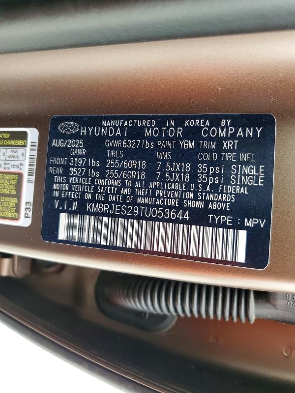Aukcja sprzedaży 2026 Hyundai Palisade, vin: KM8RJES29TU053644, numer aukcji: 48655286