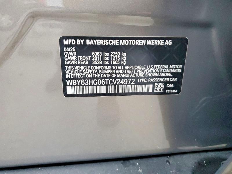 Auction sale of the 2026 Bmw I5, vin: WBY63HG06TCV24972, lot number: 49367306