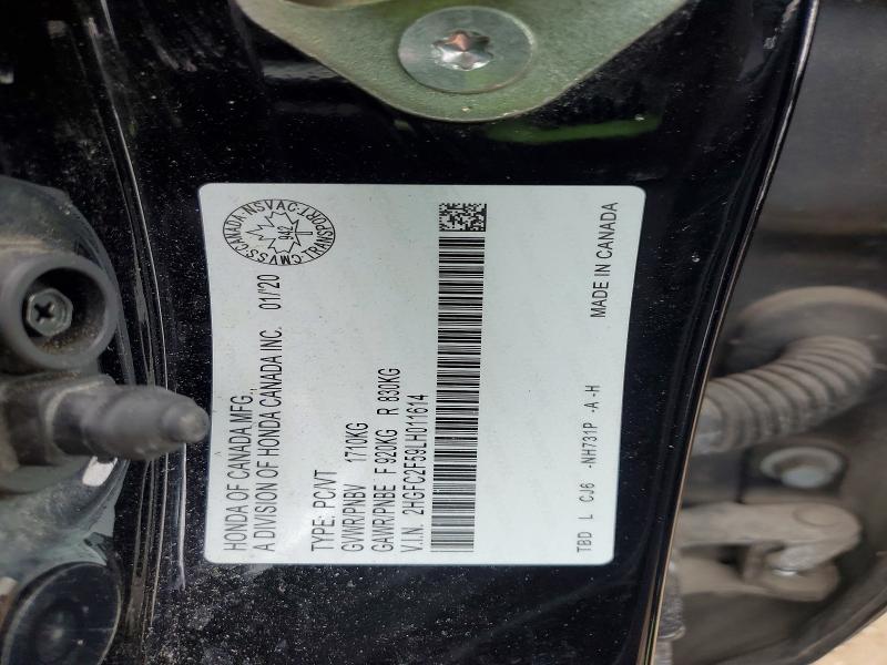 49343016 :رقم المزاد ، 2HGFC2F59LH011614 vin ، 2020 Honda Civic مزاد بيع