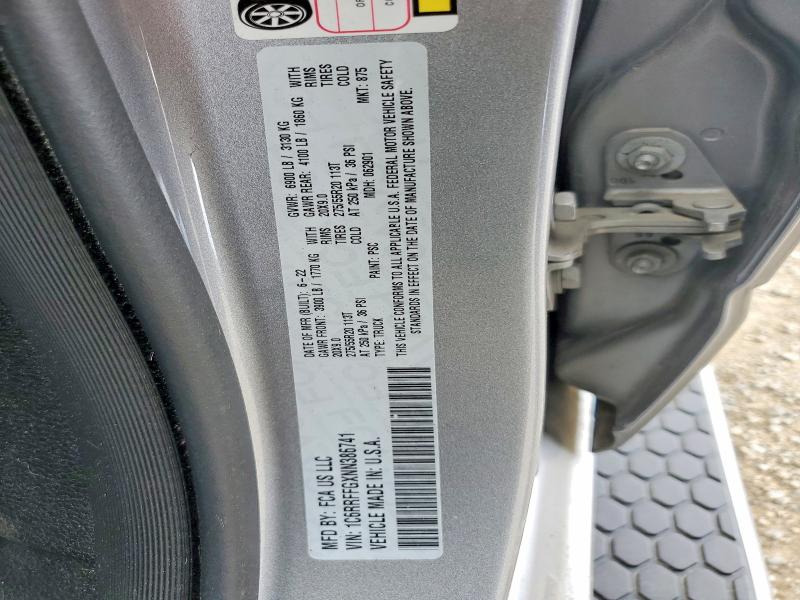 Aukcja sprzedaży 2022 Ram 1500, vin: 1C6RRFFGXNN386741, numer aukcji: 49598706