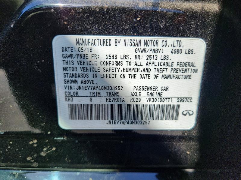 Aukcja sprzedaży 2016 Infiniti Q50, vin: JN1EV7AP4GM303252, numer aukcji: 49063736
