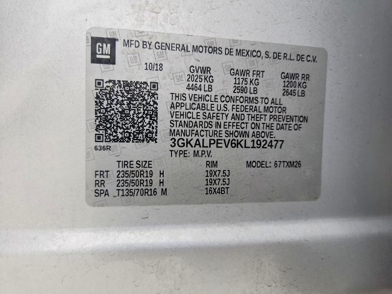 Продажа на аукционе авто 2019 Gmc Terrain, vin: 3GKALPEV6KL192477, номер лота: 50626246
