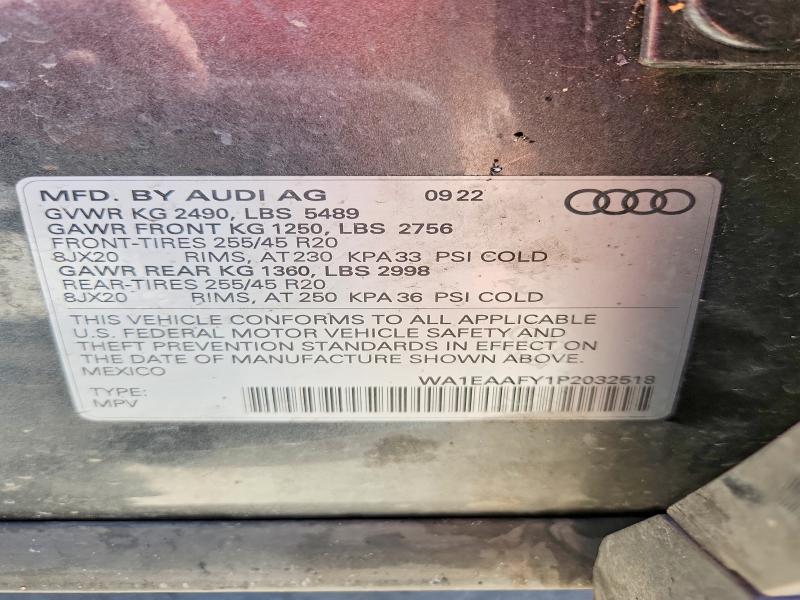 Продаж на аукціоні авто 2023 Audi Q5, vin: WA1EAAFY1P2032518, номер лоту: 48701496