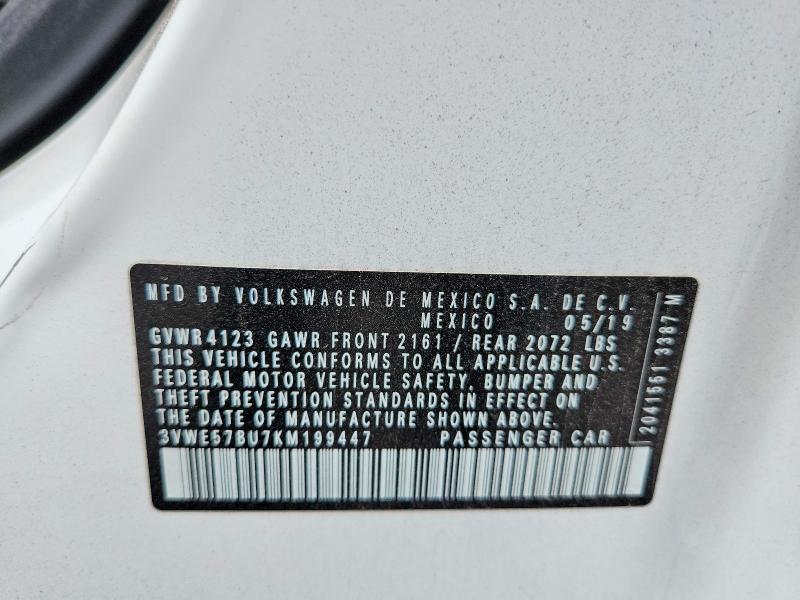 Aukcja sprzedaży 2019 Volkswagen Jetta, vin: 3VWE57BU7KM199447, numer aukcji: 49340016