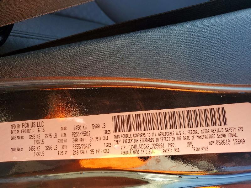 Продаж на аукціоні авто 2015 Jeep Wrangler, vin: 1C4BJWDGXFL725001, номер лоту: 51352136