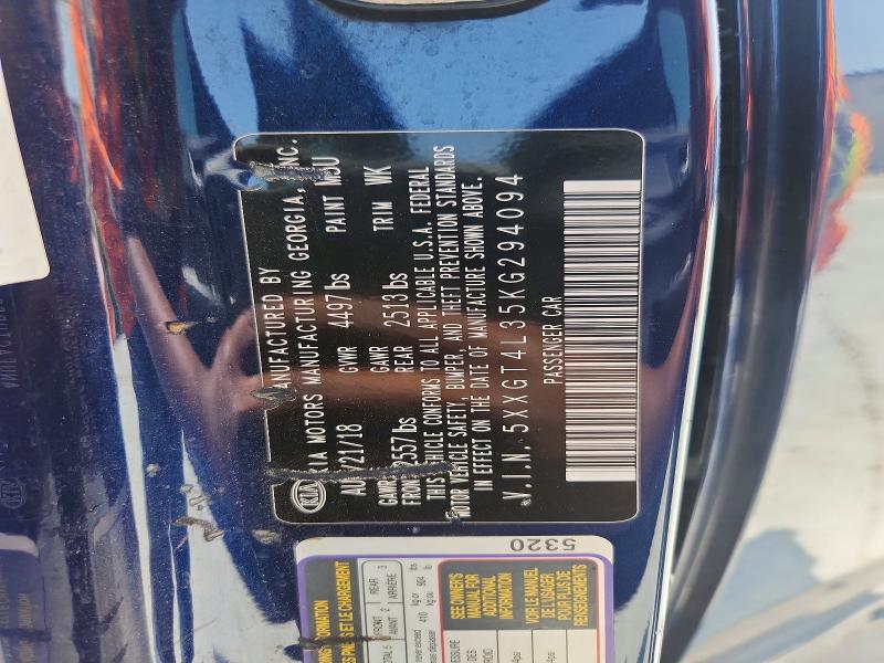 51238026 :رقم المزاد ، 5XXGT4L35KG294094 vin ، 2019 Kia Optima مزاد بيع