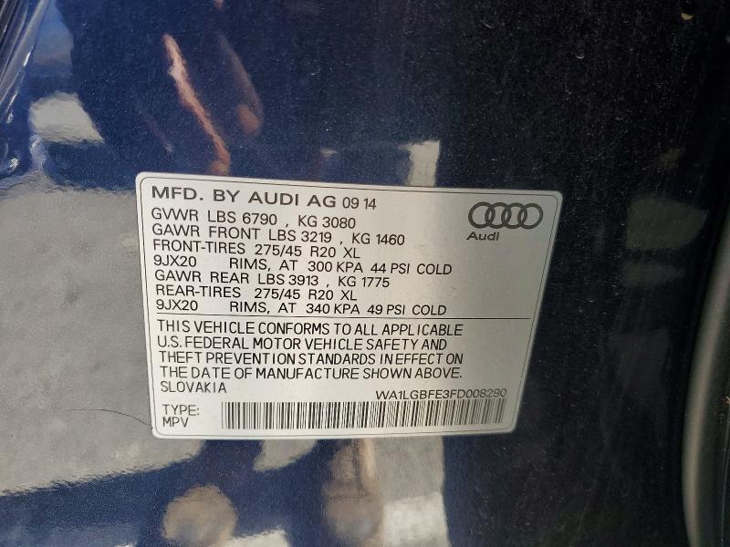 Продажа на аукционе авто 2015 Audi Q7, vin: WA1LGBFE3FD008290, номер лота: 51846856
