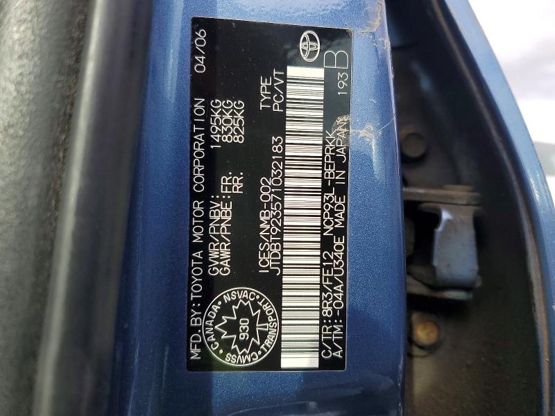 Продаж на аукціоні авто 2007 Toyota Yaris, vin: JTDBT923571032183, номер лоту: 48050396