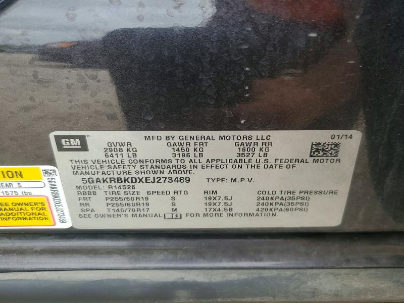 Продажа на аукционе авто 2014 Buick Enclave, vin: 5GAKRBKDXEJ273489, номер лота: 50897146