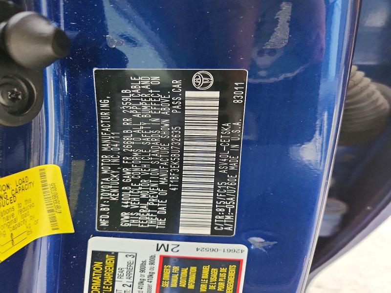 2011 Toyota Camry მანქანა იყიდება აუქციონზე, vin: 4T1BF3EK5BU732635, აუქციონის ნომერი: 51652276