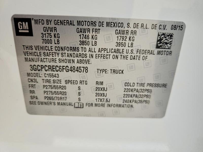 51360046 :رقم المزاد ، 3GCPCREC6FG484578 vin ، 2015 Chevrolet Silverado مزاد بيع