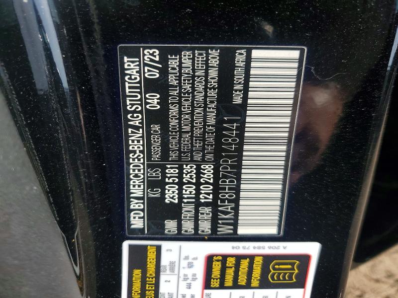 2023 Mercedes-benz C მანქანა იყიდება აუქციონზე, vin: W1KAF8HB7PR148441, აუქციონის ნომერი: 50950256