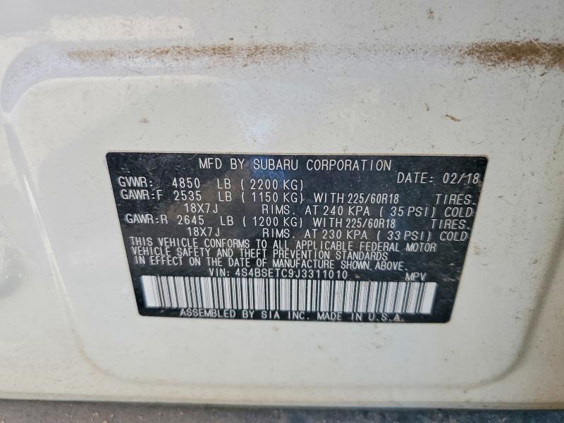 Продажа на аукционе авто 2018 Subaru Outback, vin: 4S4BSETC9J3311010, номер лота: 51370016