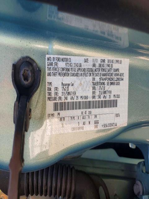 Aukcja sprzedaży 2012 Ford Focus, vin: 1FAHP3M29CL288394, numer aukcji: 52086136