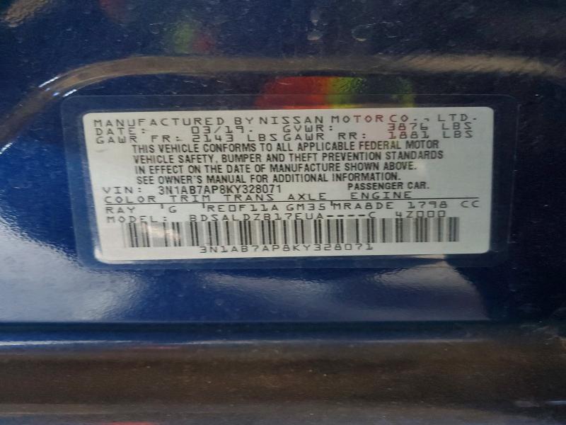 Aukcja sprzedaży 2019 Nissan Sentra, vin: 3N1AB7AP8KY328071, numer aukcji: 49175626