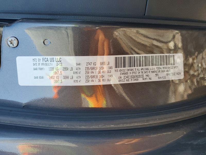 Продажа на аукционе авто 2019 Chrysler Pacifica, vin: 2C4RC1BG6KR629155, номер лота: 50910556