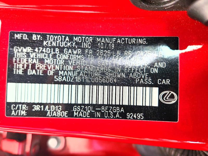 Aukcja sprzedaży 2020 Lexus Es 350, vin: 58ADZ1B11LU056064, numer aukcji: 49811756