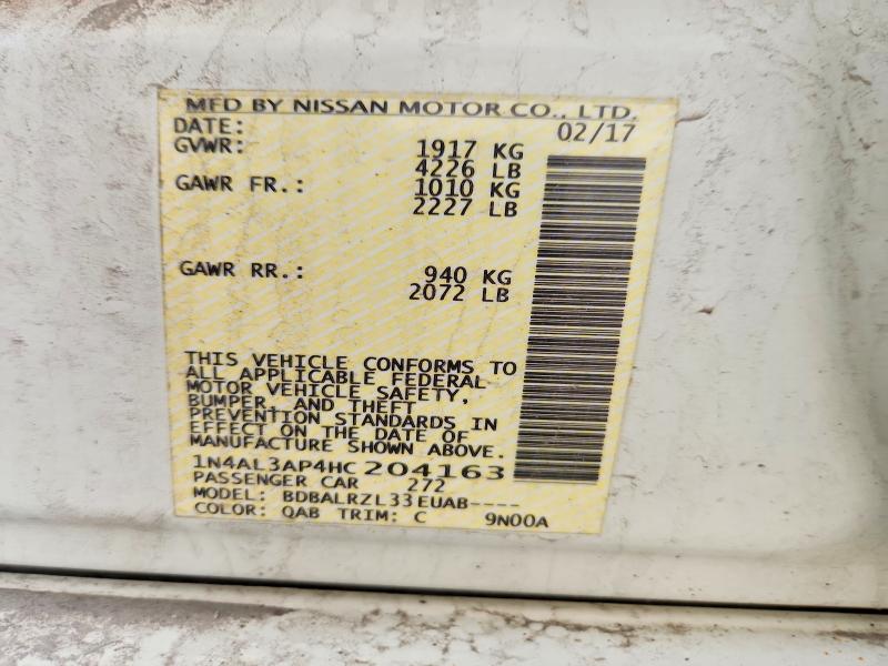 49400946 :رقم المزاد ، 1N4AL3AP4HC204163 vin ، 2017 Nissan Altima مزاد بيع