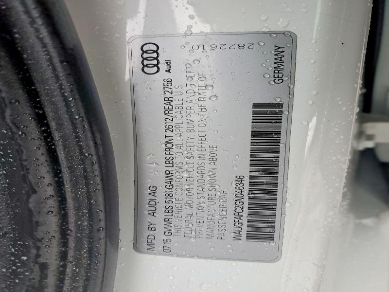 Aukcja sprzedaży 2016 Audi A6, vin: WAUGFAFC2GN046346, numer aukcji: 48491746