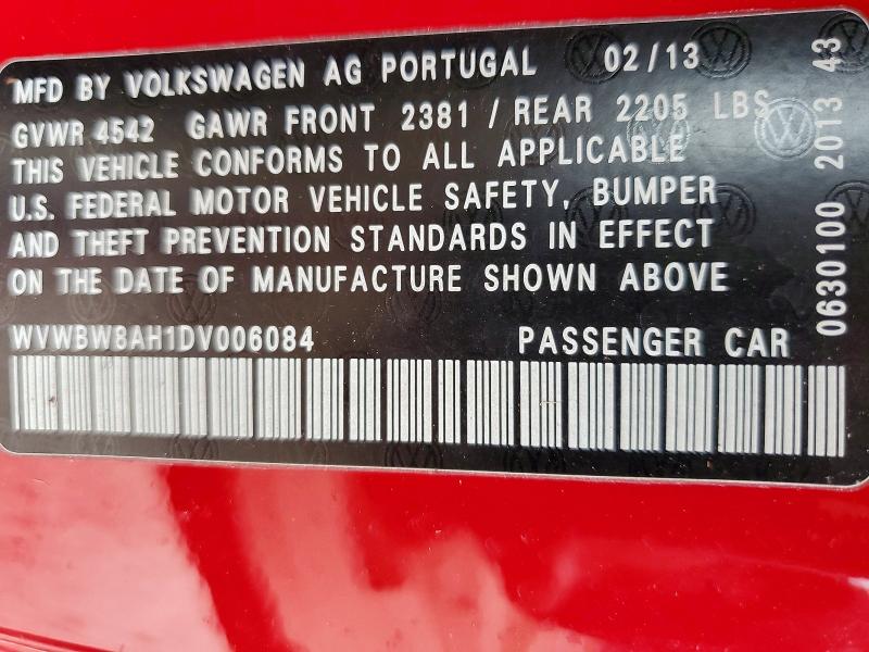 Aukcja sprzedaży 2013 Volkswagen Eos, vin: WVWBW8AH1DV006084, numer aukcji: 51360856