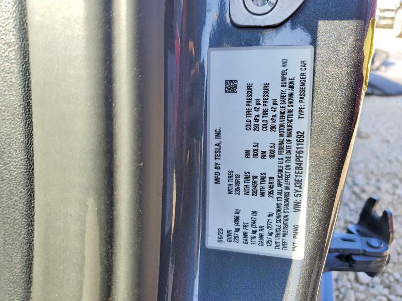 Aukcja sprzedaży 2023 Tesla Model 3, vin: 5YJ3E1EB4PF611692, numer aukcji: 47839956
